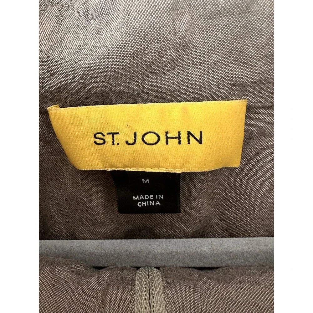 St John Brown SZ M Short Sleeve Full Zip Active Lounge Jacket *Read about flaws*